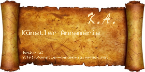 Künstler Annamária névjegykártya